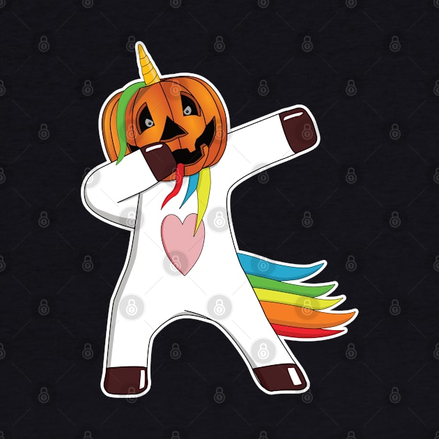 dabbing unicorn Halloween pumpkin magical by auviba-design